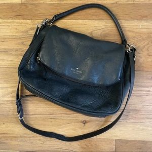 Black Leather Kate Spade Crossbody Tote